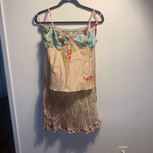 Silk top and skirt set